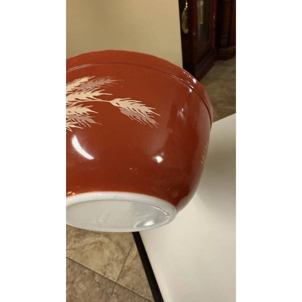Vtg PYREX Autumn Harvest‎ Wheat Nesting Mixing Bowls Set of 2 (401 & 402) Retro